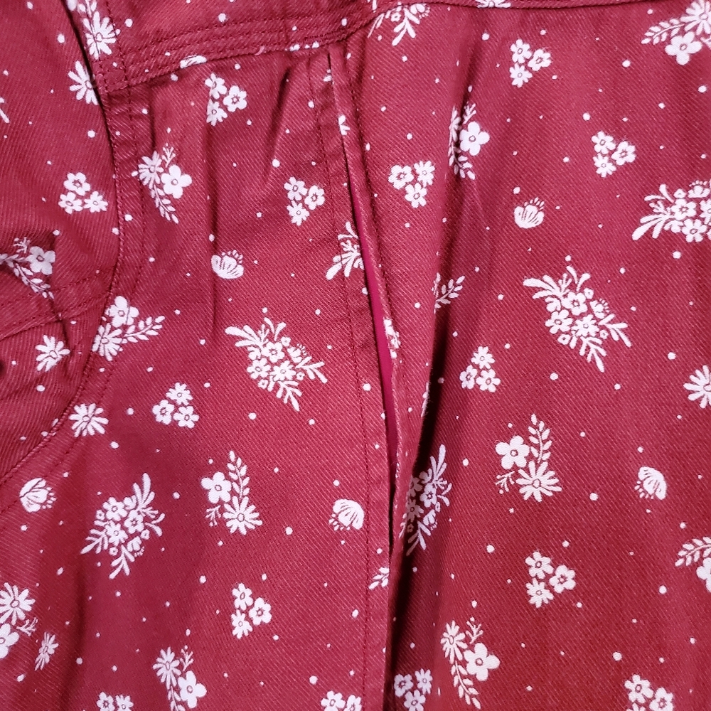 Duluth, Floral Print Rust Button-Up Shirt, Size Small - Picture 5 of 11